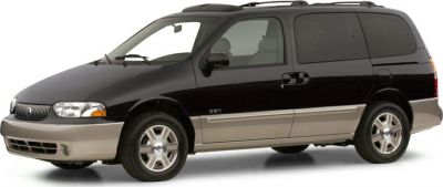 Black and beige two-tone minivan with sliding door