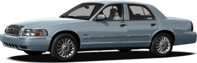Full-size sedan side profile with alloy wheels, four doors, and classic design