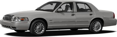 Side view of a classic full-size luxury sedan with alloy wheels