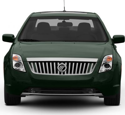 Front view with vertical grille and modern headlights