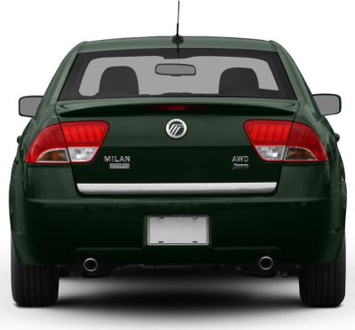 Rear view of a facelifted sedan with AWD and dual exhausts