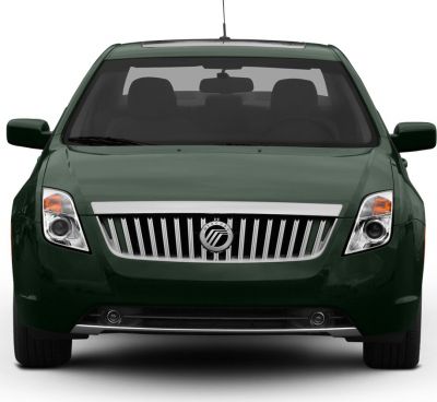 Front view with vertical slat grille and distinct headlights