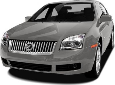 Front view with grille and headlights of mid-2000s sedan
