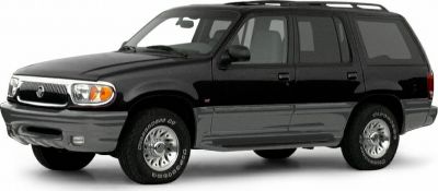 Side profile of a 1997 SUV with body cladding and roof rack