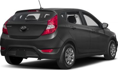 Rear view of hatchback with distinct tail lights and rear windshield wiper