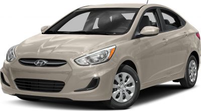 Front and side view of compact sedan with headlights and wheels visible