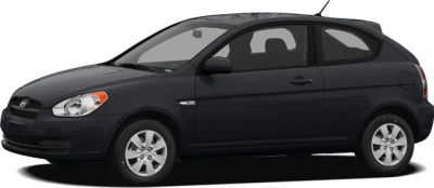 Side profile of compact three-door hatchback car in black color