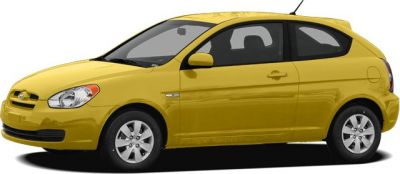 Yellow compact 3-door hatchback side profile with sleek design