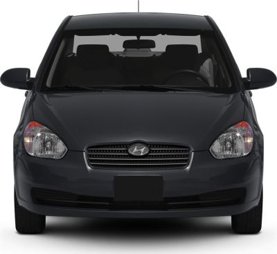 Front view with distinct headlights and grille