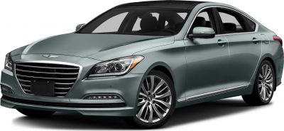 Front grille and LED headlights of a luxury sedan