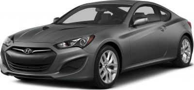 Sporty coupe front and side view with alloy wheels