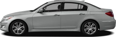 Side profile of sedan with alloy wheels