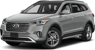 LED daytime running lights and alloy wheels on mid-size SUV front