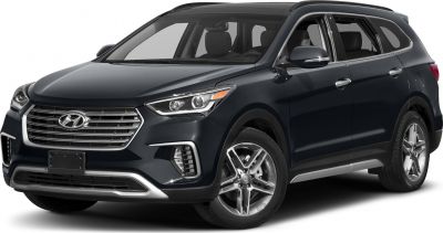 Front and side view of an SUV with distinct grille, headlights, and alloy wheels