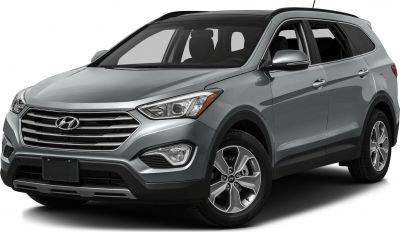 Front view of an SUV with prominent grille and modern headlights
