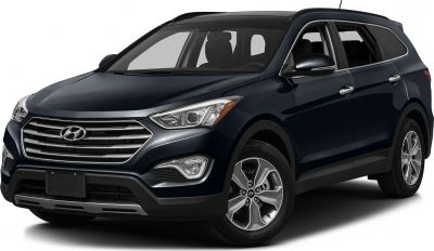 Front right view of large SUV with LED headlights and chrome grille