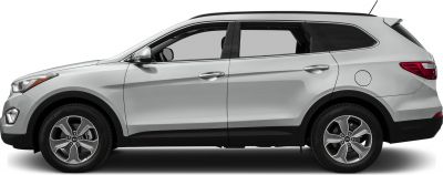 Silver SUV side profile with alloy wheels and black window trim