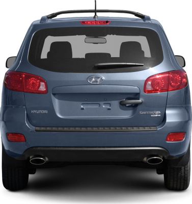 Rear view with dual exhaust and distinctive taillights