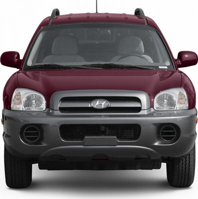 Front view of SUV with prominent grille and rounded headlights