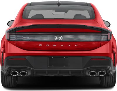 Rear view with quad exhaust and modern taillight bar