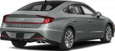 Rear view with LED tail lights and dual rectangular exhaust tips.