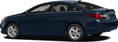 Side profile of a four-door sedan with alloy wheels and tinted windows