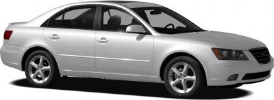 Silver sedan side profile with alloy wheels and blacked-out windows
