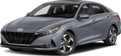 Front grille and headlight design of a modern sedan