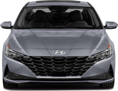 Front grille and headlights of a modern car