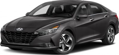 Front side view with angular grille and modern headlight design