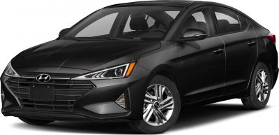 Front and side view with sharp headlights and large grille