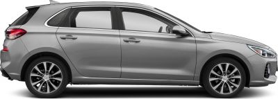 Silver hatchback side profile with alloy wheels