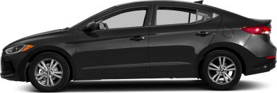 Black sedan side view with alloy wheels