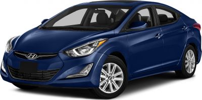 Angled front and side view of blue sedan with sleek headlamps and alloy wheels