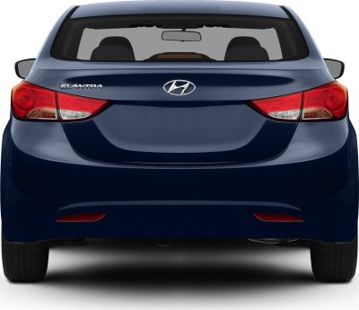 Rear view with distinctive tail lights and rear bumper details