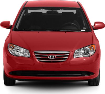 Front view with distinct headlights and grille