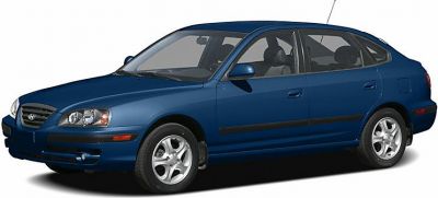 Blue compact hatchback side profile with alloy wheels and four doors