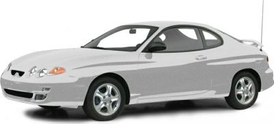 Sporty coupe with distinct headlights and sleek side profile