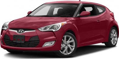 Front and side view of sleek red hatchback with modern headlights and alloy wheels