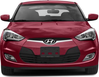 Front grille and sleek headlights of a sporty hatchback