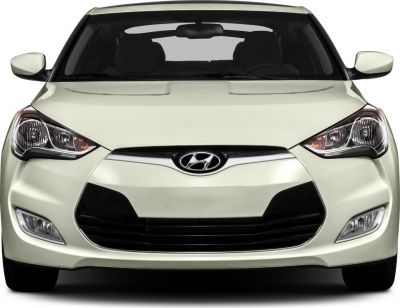 Prominent front view with unique headlights and bold black grille.