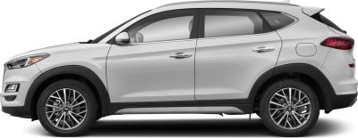 Side profile of an SUV with distinctive alloy wheels and smooth body contours