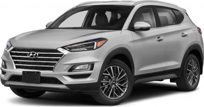 Sharp LED headlights and hexagonal grille with alloy wheels on SUV