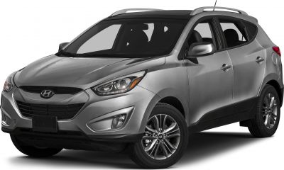 Front and side view of a compact silver SUV with alloy wheels and roof rails
