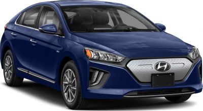 Closed front grille and LED headlights of a modern compact hatchback