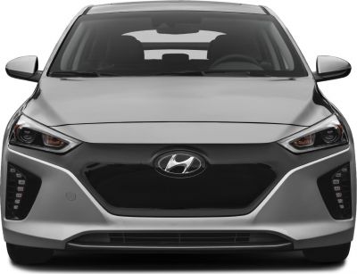 Front view with closed grille and LED headlights
