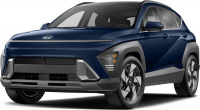 Front view with sleek headlights and bold grille on compact SUV