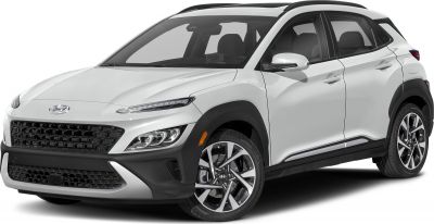 Front side view with sleek headlights and modern grille