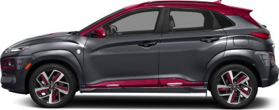 Side profile with two-tone black body and red accent details