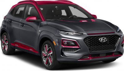 Front grille and red accent trims on a sleek compact SUV